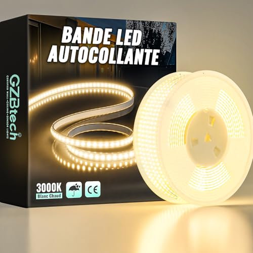 GZBtech Silikon LED Strip Light 30M, 230V 3000K Warmweiss LED Streifen Schrankbeleuchtung, kürzbar Selbstklebend LED Lichtband für Schlafzimmer Küchen Innen Außen Deko und Kommerzielle Nutzung