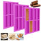 3 Pièces Moule Financier Silicone de 8 Cavidades, Moule Barre Cereales Maison, Moule Silicone Rectangulaire 8 Cavités Anti-Adhésif Moule Rectangulaire pour Barre de Chocolat, Barre Granola, Biscuits
