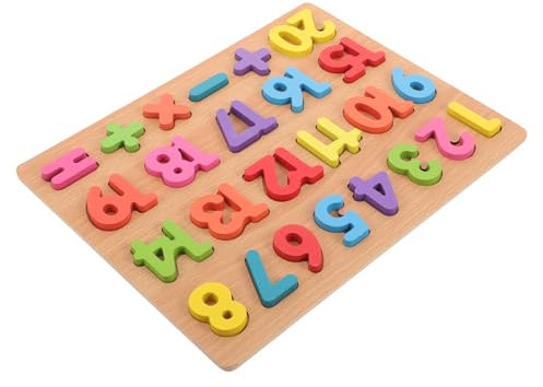 UPKOCH Number Puzzle Board Educational Toys 1-20 Counting Blocks Letters for Boys and Girls