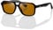 TIANYESY Polarised Retro Sunglasses for Women Men 70s Square Vintage Double Bridge Sunglasses UV400 Protection (Black frame/night vision yellow lens)
