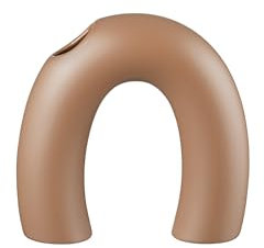 blomus Vase KAGETSU | Farbe Amber Brown | Blumenvase aus Keramik in Braun | Größe S | 3,5T x 12,5B x 12,5H cm | runde Dekovase für Blumen