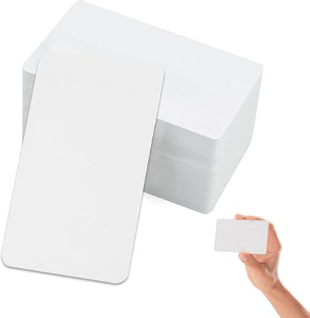 Tarjetas de Papel Kraft,200 Piezas Tarjetas en Blanco 9 x 5,4 cm Tarjeta de Mensaje Tarjetas de Palabras,Tarjetas de Notas,Tarjetas de Memoria para Aprender,Estudiar,Bricolaje,Recuerdos(Blancas)