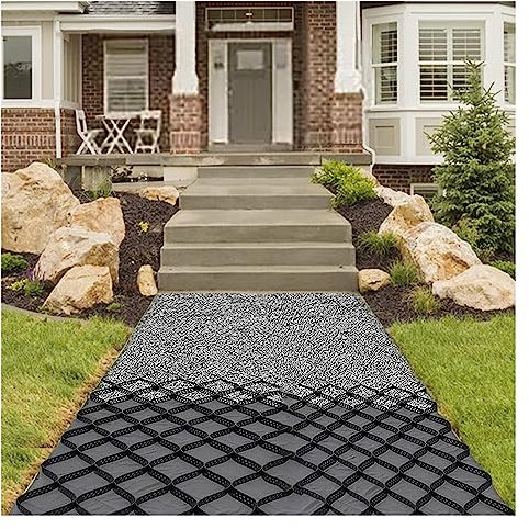 Bodengitter für Gartenwege (Kies-Bodengitter, Auffahrt, Stabilisierungsgitter für Gehwege, Terrassenschuppen, Boden, Geo-Gitterhalter, 5 cm/10 cm dick, 6 x 20 m, 5,1 cm hoch)