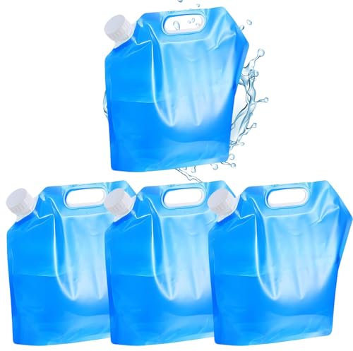 LKPUPKJ 4pcs 10L Agua Potable Plegable Portátil, Contenedores de Agua Plegables, Lata de Agua Plegable, Contenedor Portátil de Almacenamiento de Agua, Recipiente Potable Portátil