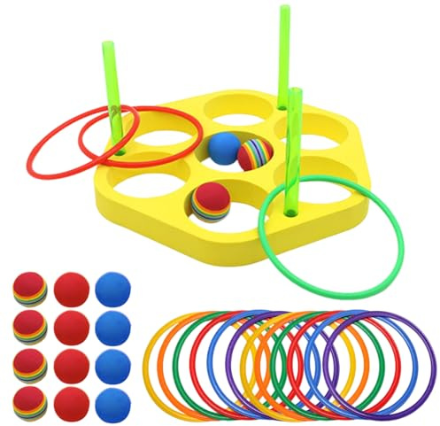 manhegari Wurfspiel für Pool, schwimmende Bälle aus Schaumstoff für Wassersport | Schwimmdreieck aus Schaumstoff mit Bällen und Geschicklichkeitsspielen für, Garten, Outdoor