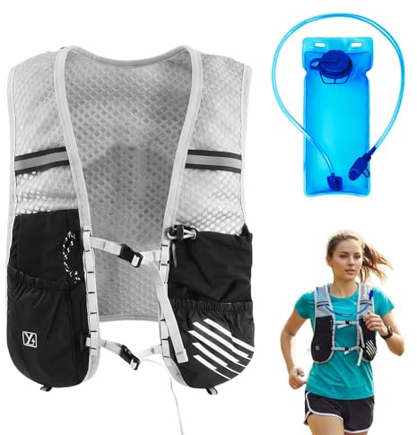Ecofocet Gilet Hydratation Running Femme e Homme, Sac d'Hydratation Léger avec Poche à Eau de 2L, Gilet Trail, Sac à Dos de Course Ultraléger pour Jogging/Vélo/Marathon/Moto