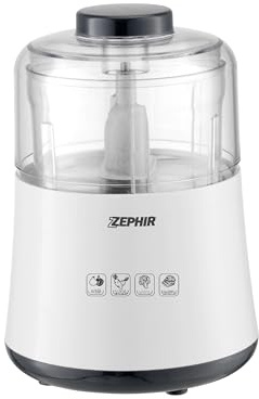 Zephir, Tritatutto da Cucina Elettrico,Capacità 500 ml,Contenitore Graduato, 2 Lame Removibili in Acciaio Inox, Piedini Antiscivolo, Cavo 1.9m, Potenza 500W