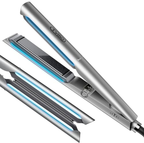 TYMO Planchas del Pelo, Alisado de Una Pasada y Rizos Naturales, Placas de 25 mm, 500M Iones Negativos, Mango Anticalor, Deslizamiento 3X Más Suave, Peinado 2X Más Rápido, Menos Daño por Calor