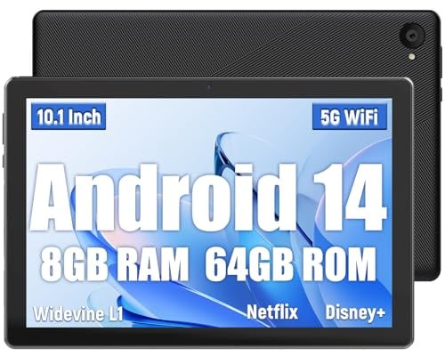 Whitedeer Tablet, 25, (10 Zoll), Android RAM ROM , IPS-Display HD Dual-Kamera 8 MP 5 MP, Akku WLAN 6 Bt5.4, GMS Widevine 1, Face ID, Bis Zu 1 TB TF, 1280 X 800, 5000 Mah, 64 GB, 4 Cm, L