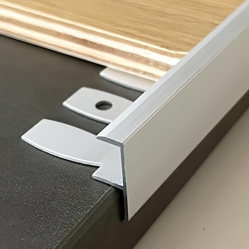 Coayuou Profile De Finition Carrelage en F Flexible Baguette d'angle Aluminium 90cm* 3 Pièces Kit Renovation Escalier Idéale pour Rénover Salle De Bain Et Cuisine Résistante(Silver,12.1mm)