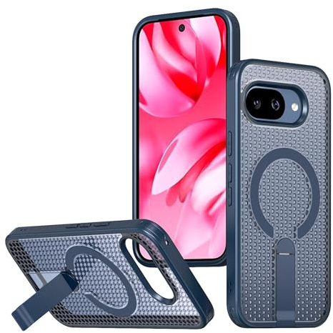 Wigento MagSafe Magnet Handyhülle für Google Pixel 10a kühlendes Cover Honeycomb Blau