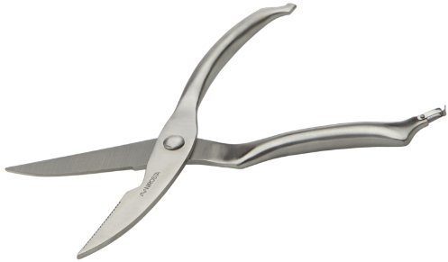 Fackelmann NIROSTA Geflügelschere PRAKTIKA, Schere für müheloses Tranchieren, Geflügelmesser mit Feder, Geflügelschere aus Edelstahl für Gans, Hühnchen, Enten (Farbe: Silber), Menge: 1 Stück