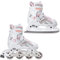 RAVEN Pulse 2in1 Schlittschuhe Inline Skates Inliner für Kinder und Erwachsene verstellbar (White/Pink, 33-36 (20-22,5cm))