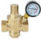 Niederdruckregler mit Manometer, DN15 / DN20 / DN25 / DN32, einstellbar, Messing, Wasserfluss, weiblich