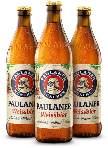 Paulaner Hefe Weissbier Cerveza Trigo Alemana Pack Botella, 20 x 50cl