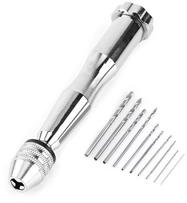 Mini Drill Pin Vise Hand Drill Präzisions-Pin mit Spiralbohrer - 10pcs Rotierende Werkzeuge für Bastelarbeiten, Modellbau, Mini-Spiralbohrer zum Heimwerken