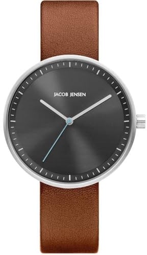 Jacob Jensen Damen Analog Quarz Uhr mit Leder Armband JJ285