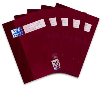 Oxford Schulheft A4, 16 Blatt, Lineatur 28, kariert, 5 Stück