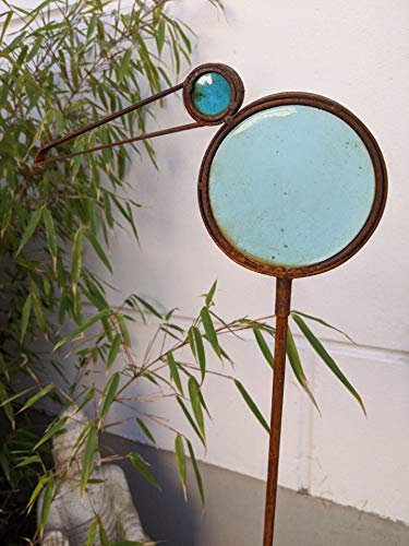 Zen Man Edelrost Gartenstecker Rost Gartendeko Glasdeko Beetstecker Vogel Handarbeit 029506 B15*H115cm