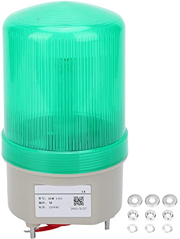 Eujgoov Luce Lampeggiante a LED, 220 V CA BEM ‑ 1101 Spia Luminosa Lampeggiante Attrezzatura di Allarme Luce di Emergenza(verde)