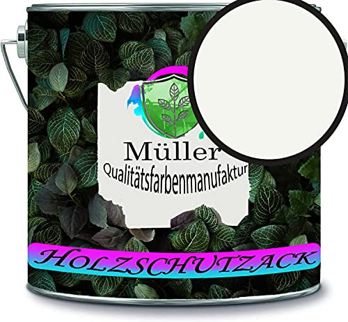 Müller - Vernice protettiva per legno, resistente alle intemperie, protezione a lungo termine dalle intemperie, colore bianco puro RAL 9010