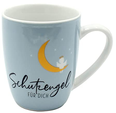 ***Kaffeebecher/Tasse aus Porzellan, Motiv: Schutzengel für Dich, Größe H/Ø: 9,8 x 8,2 cm, Fassungsvermögen 250 ml, Spülmaschinengeeignet.