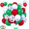 70 Weihnachtsballons (12 Zoll) - Deko-Set in Rot & Grün - Für Weihnachtsfeiern, Partys & Festdekoration - Inkl. Luftballons in Weihnachtsdesign