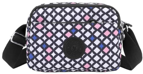 FAVORTALK Nylon Crossbody Taschen Damen Umhängetasche - Schultertasche mit 3 Reißverschlüsse Kleine Handytasche mit Verstellbar Schultergurt - DJB01617