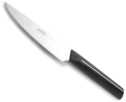 LACOR - 38230 - Cuchillo Chef Master, Acero Inoxidable, Filo Taper Grinding, Mango Antideslizante, Afilado y Resistente, Limpieza a mano, Apto para Cualquier Tipo de Carne y Pescado, 20 cm