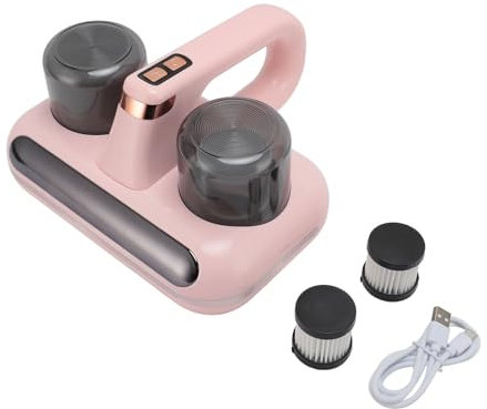 Brrnoo Matratzen-Staubsauger, Milben-Staubsauger, Doppel-Staubbecher, Tragbar, Kabellos, Handlich, mit Hoher Saugkraft, Milben-Entferner, Matratzen-Milben-Reiniger für Sofa, Matratze