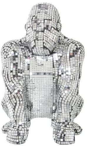 Alexandra House Living Dekorative Figur aus Kunststoff, Gorilla, 21 x 22 x 32 cm, Spiegel