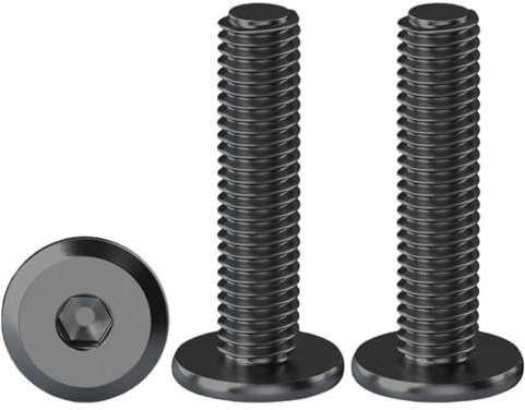 Drenky Viti a Testa Piatta con Esagono Incassato, 20 Pezzi Viti Di Connessione Per Mobili M6 X 30 mm Viti a Testa Semicircolare Nero In Acciaio Inox A2 V2A, Filettatura Completa, Viti a Macchina