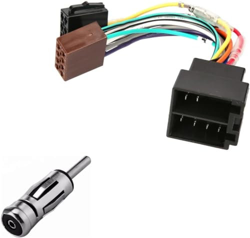 Cavo Adattatore 16 Pin Universale Autoradio ISO, Adattatore per Stereo Auto Compatibile con Volkswagen BMW Mini Land Rover, Cablaggio Adattatori per Schermo Retrattile DIN per Auto