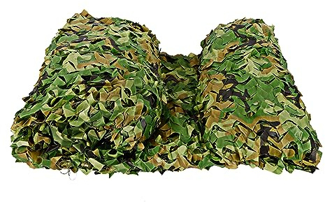 CHERIPOLI Filet de camouflage 6x4m Camouflage pour la Chasse, Filet de camouflage Woodland pour la Chasse, Filet pour Chasseur, Filet de camouflage de l'armée, pour le jardin, le camping, la chasse