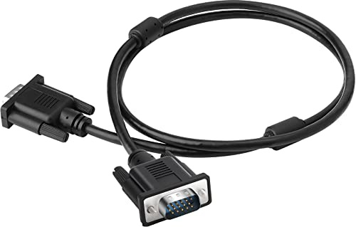SAISN VGA Cable Male to Male 1080P Monitor Cable, Nickel Plated Black VGA to VGA Cable for PC, Laptop, Projector, 1M