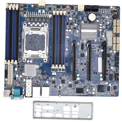 Yanmis Server-Motherboard, LGA 2011 für E5-1600 2600-Serie mit 10 GB SFP+, 2 Gigabit-Ports, 14 SATA-Laufwerken, 8 X DDR3 ECC-Speicher, PCIe 3.0