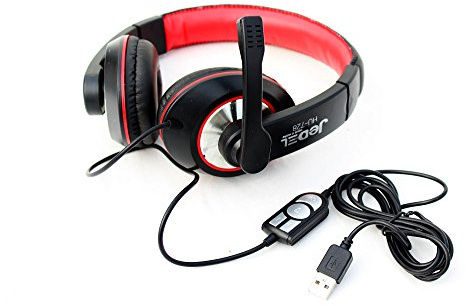 Xclio HU728 USB Digital over-ear Gaming Headphones with Microphone Black Red