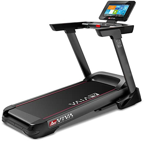 AsVIVA Laufband T18 Pro WiFi kompatibel - Heimtrainer mit 15,6“ Touchscreen Android-Computer, 15% Steigung elektronisch, 7PS Motor bis 20km/h, Pulsempfänger inkl. Brustgurt | klappbar