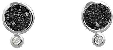 DUR Schmuck Damen Ohrstecker POLARSTERN Lavasand, Silber 925/- rhodiniert (O5053)