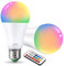 VARICART 10W Edison E27 Farbwechsel Glühbirne RGB LED Lampe, Dimmbar LED Glühbirne mit Fernbedienung, 12 Farbig + Kaltweiß 6000K, Dualer Speicher, 100W Gleichw. für Home Dekoration (2-er Pack)