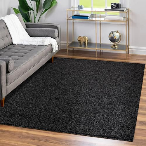 Teppium Moderner Kurzflor Teppich Läufer Flur 80 x 150 cm Anthrazit - Waschbarer Teppich, Flauschig und Weich - Ideal als Bettvorleger im Schlafzimmer, Küchenläufer oder Wohnzimmerteppich