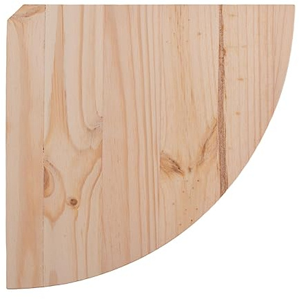 WooDeeDoo Wooden Corner Shelf with Brackets – Wall Mounted Floating Display Rack 22 x 22 x 1.4 cm – Unfinished Pine Rustic DIY Triangular Storage for Kitchen Bedroom Bathroom