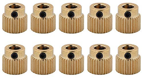 Kafuty 10PCS Engrenage d'Entraînement en Laiton Accessoire de 3D Imprimante Roue d'Extrudeuse Portable pour MK7 MK8 26/40 Dents Extrudeuse(26 Dents)