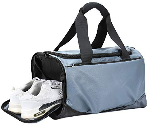 Neuleben Sporttasche mit Schuhfach Groß Reisetasche Weekender für Sport Fitness Gym Reise Damen Herren Wasserabweisend Sporttasche 35L (Grau)