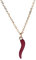 inSCINTILLE Halskette Damen Edelstahl Glückshorn mit verstellbarer Kette (RoseGoldHalskette - Rot Chili)