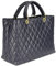 Belli edle italienische Echt Nappa Leder Damentasche Henkeltasche Umhängetasche gesteppt in blau blu - 34x25x17 cm (B x H x T)