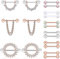 Zolure 14G Chirurgenstahl Klar CZ Brustwarzenpiercing Anhanger Kette Zunge Piercing Körper Schmuck für Frauen Männer 18 Stück Rosegold