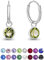 DTPsilver® KLEINE Creolen Ohrringe 925 Sterling Silber mit Swarovski® Elements Kristall Rund - Mädchen - Dicke 1.2 mm - Durchmesser 12 mm - Farbe : Peridot