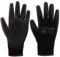 Straame Pack of 12 or 24 Black Safety Work Gloves, Outdoors PU and Nylon Non-Slip Work Handling Gloves, Good Dexterity Firm Grip Protective Working Gloves Size (Pack of 24 Pair's, L)