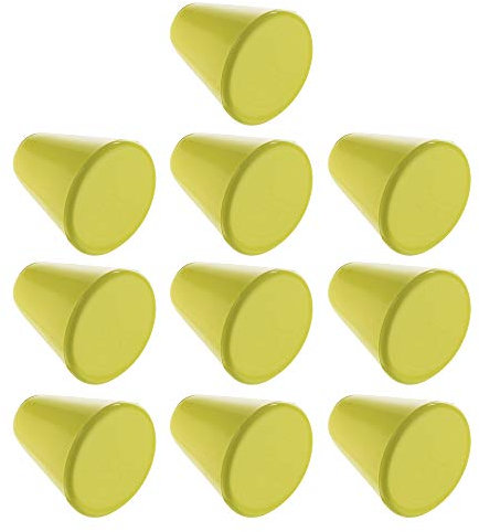 URBNLIVING Plastic Door Knobs Handles Drawer Cupboard Pull Furniture Cabinet Small Colour (10, Green Cone)